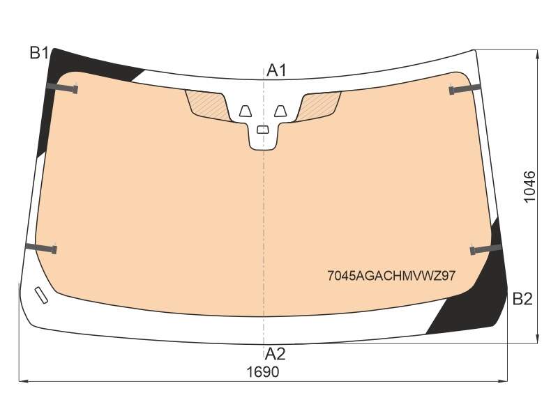 Стекло лобовое обогрев полный