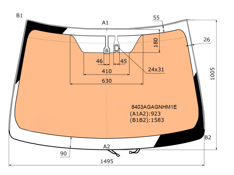 Стекло лобовое обогрев полный