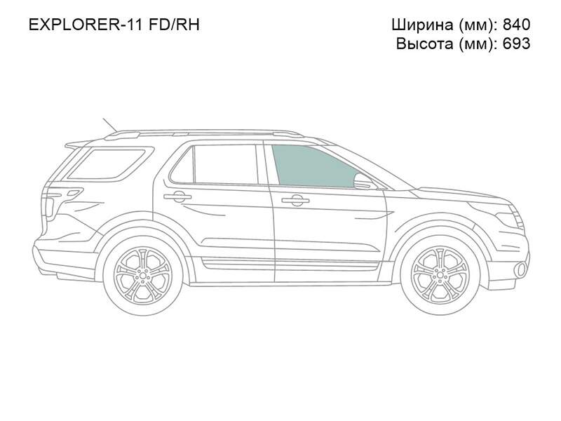 Стекло боковое опускное спереди