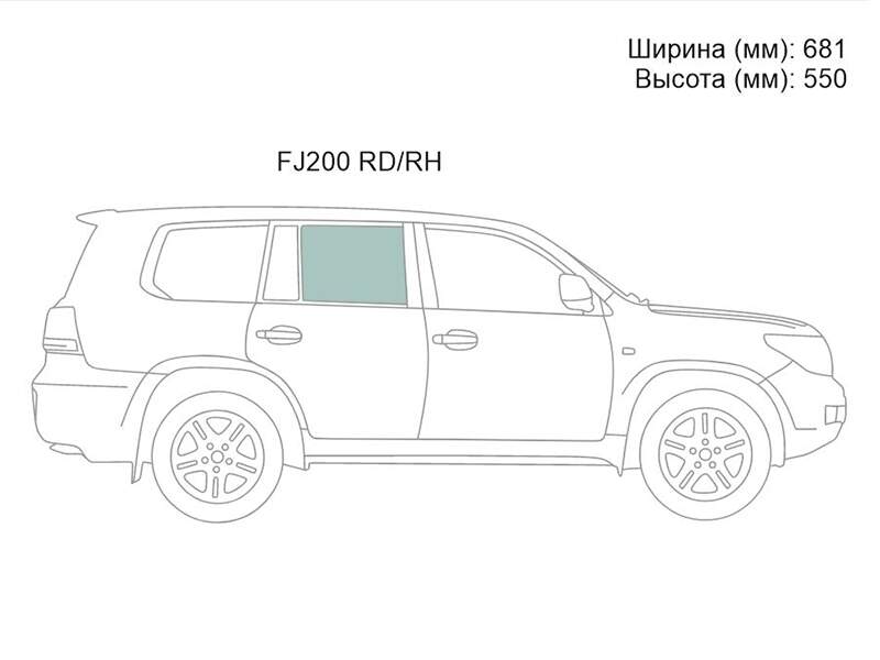 Стекло боковое опускное сзади