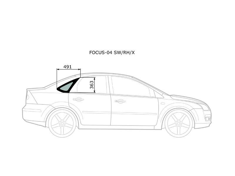 Стекло кузова боковое не опускное справа