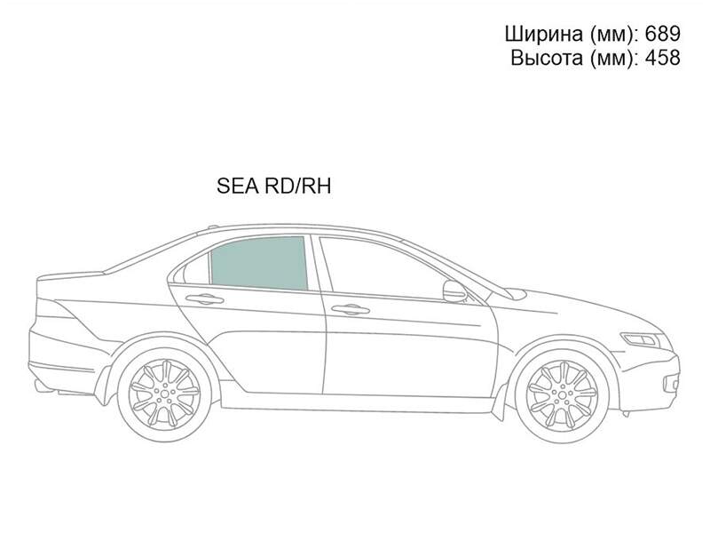 Стекло боковое опускное сзади