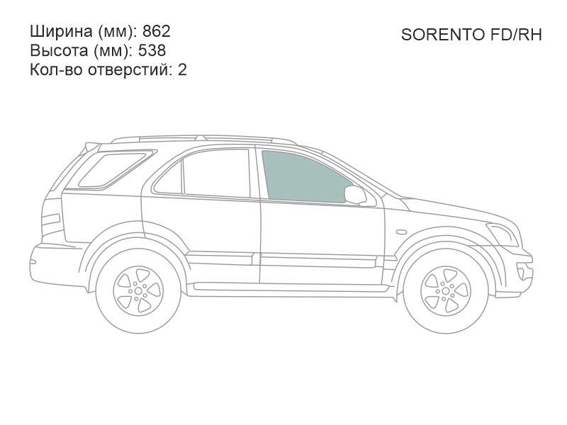 Стекло боковое опускное спереди