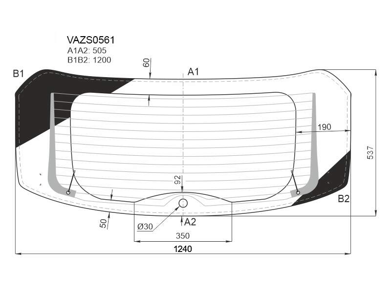 Стекло заднее цвет зеленый