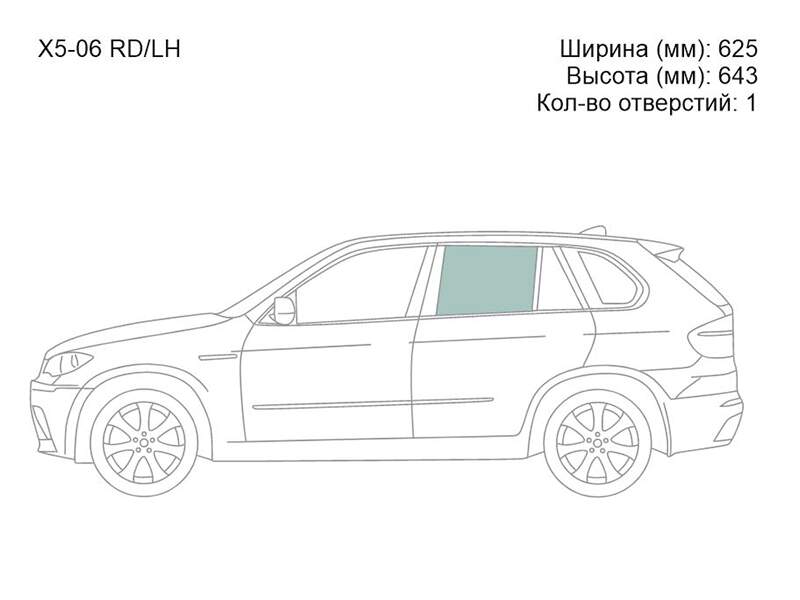Стекло боковое опускное сзади