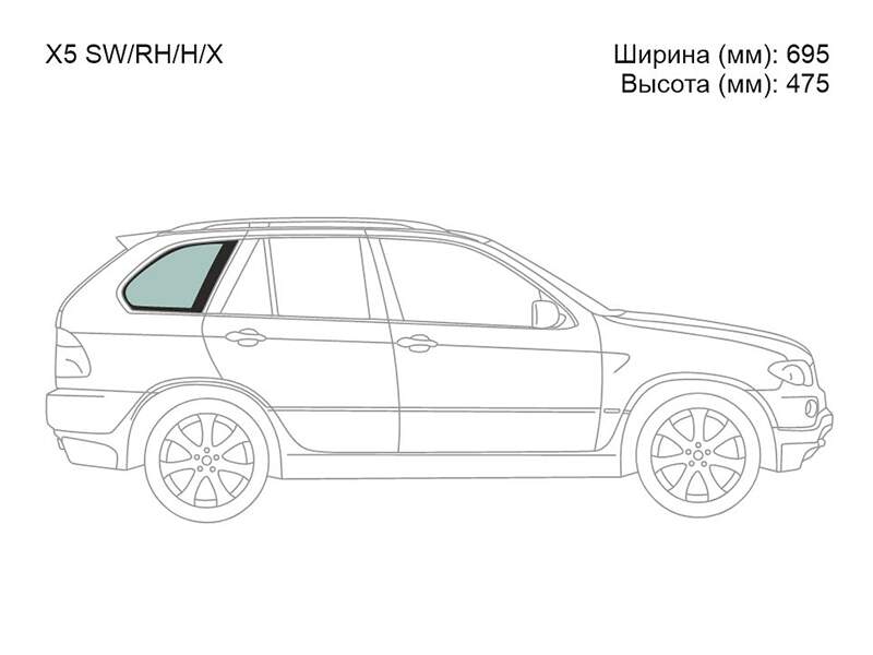 Стекло кузова боковое не опускное справа