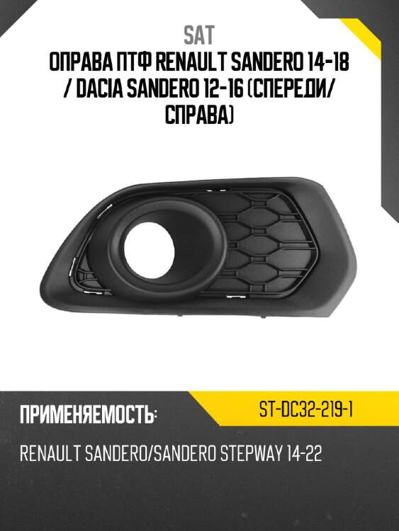 Оправа птф renault sandero 14-18  sat st-dc32-219-1