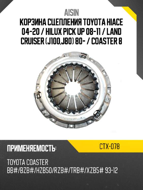 Корзина сцепления toyota hiace 04-20  aisin ctx-078