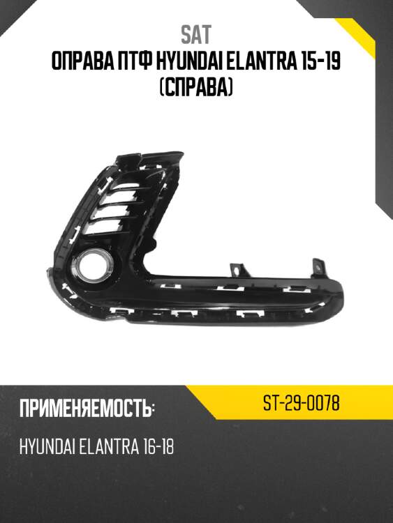 Оправа птф hyundai elantra 15-19 справа sat st-29-0078