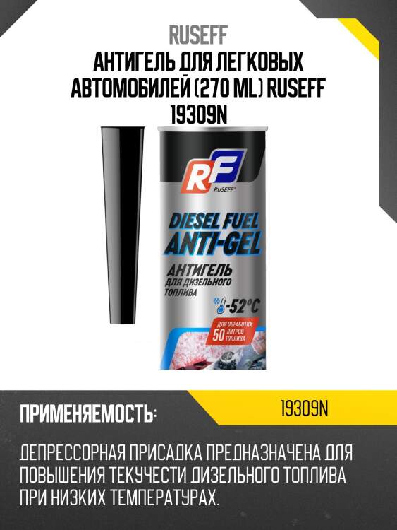 Антигель для легковых автомобилей (270 ml) ruseff 19309n