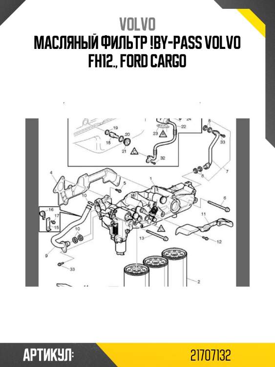 Масляный фильтр !by-pass \volvo fh12., ford cargo