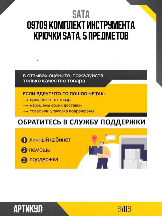 09709 комплект инструмента крючки sata. 5 предметов