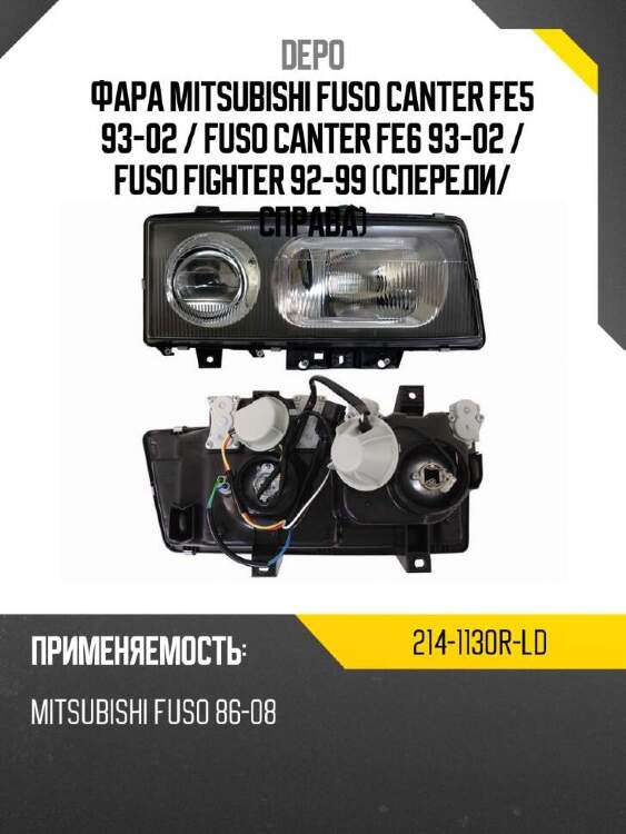 Depo фара mitsubishi fuso canter fe5 93-02  2141130rld