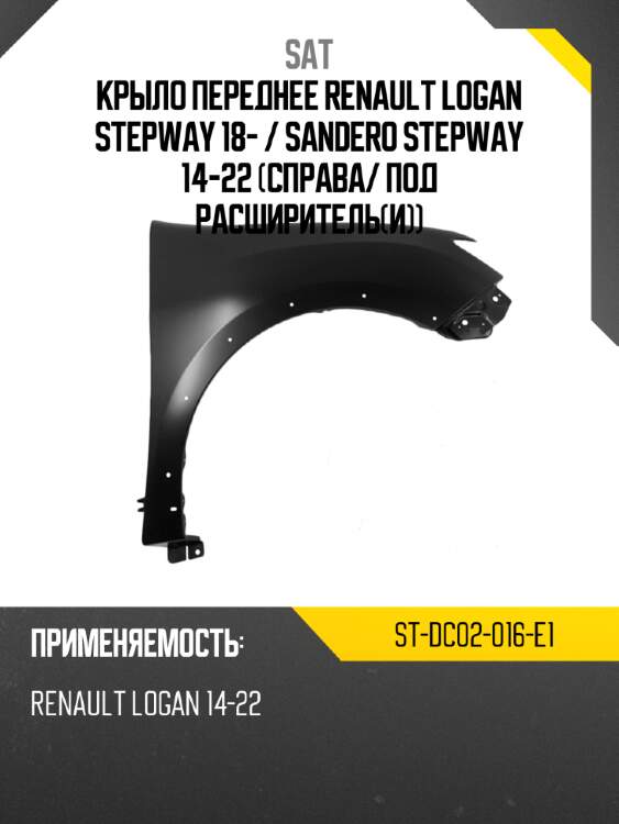 Крыло переднее renault logan stepway 18-  sat st-dc02-016-e1