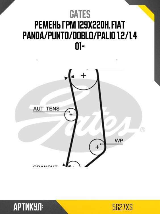 129x22 ремень грм gates 5627xs