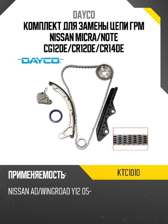 Комплект для замены цепи грм nissan micra dayco ktc1010