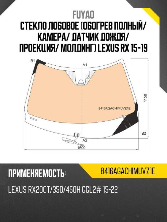 Fuyao стекло лобовое обогрев полный 8416agachimuvz1e