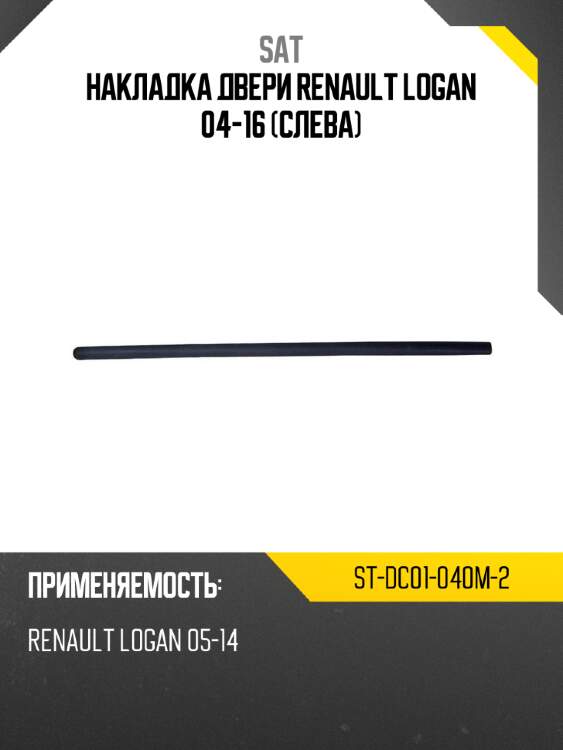 Накладка двери renault logan 04-16 слева sat st-dc01-040m-2