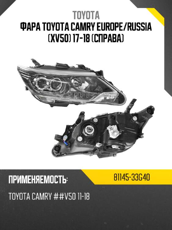 Фара Toyota Camry Europe TOYOTA 81145-33G40