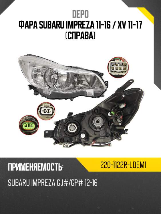Фара subaru impreza 11-16  depo 220-1122r-ldem1