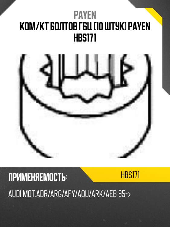 Ком/кт болтов гбц [10 штук] payen hbs171