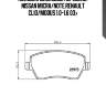 Колодки дисковые передние!\ nissan micra/note,renault clio/modus 1.0-1.6 03>
