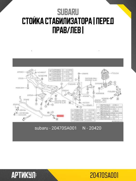 Стойка стабилизатора | перед прав/лев |