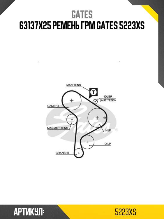 63137х25 ремень грм gates 5223xs