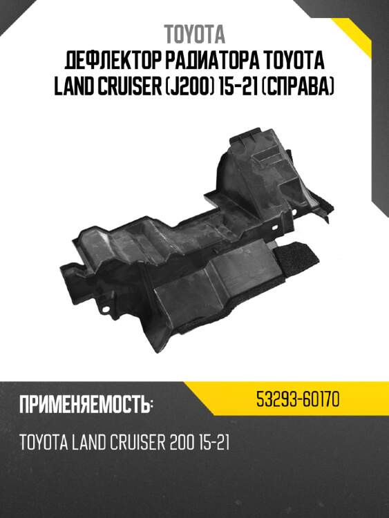 Дефлектор радиатора toyota land cruiser j200 15-21 справа toyota 53293-60170