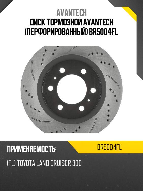 Диск тормозной avantech (перфорированный) br5004fl