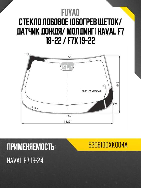 Fuyao стекло лобовое обогрев щеток 5206100xkq04a
