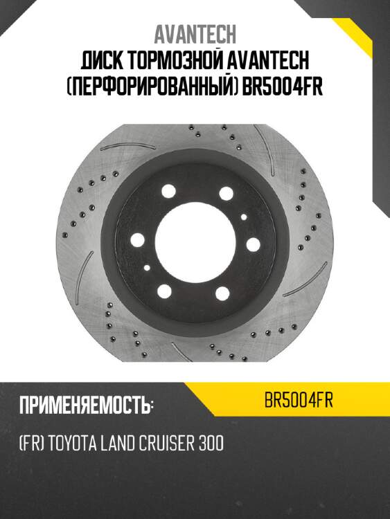 Диск тормозной avantech (перфорированный) br5004fr