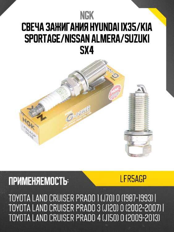 Свеча зажигания hyundai ix35 ngk lfr5agp