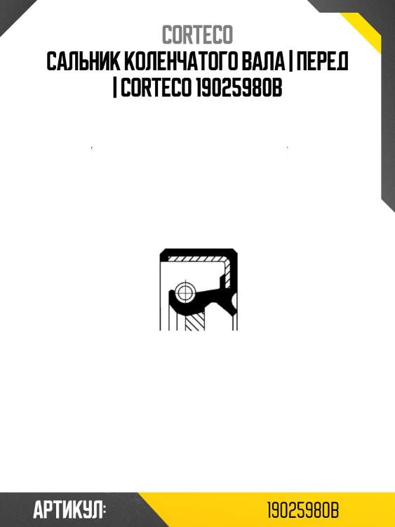 Сальник коленчатого вала | перед | corteco 19025980b