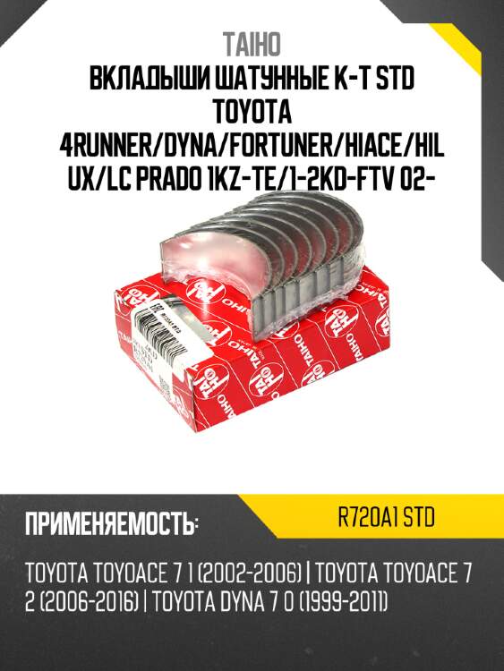 Вкладыши шатунные к-т std toyota 4runner taiho r720a1 std