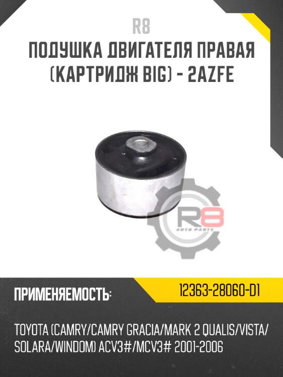 Подушка двигателя правая [картридж BIG] - 2AZFE R8 12363-28060-D1