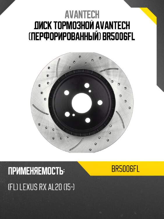 Диск тормозной avantech (перфорированный) br5006fl
