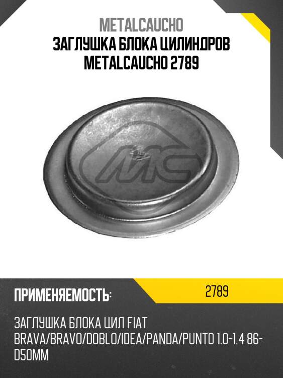 Заглушка блока цилиндров metalcaucho 2789