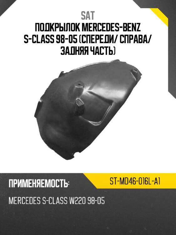 Подкрылок mercedes-benz s-class 98-05 спереди sat st-md46-016l-a1