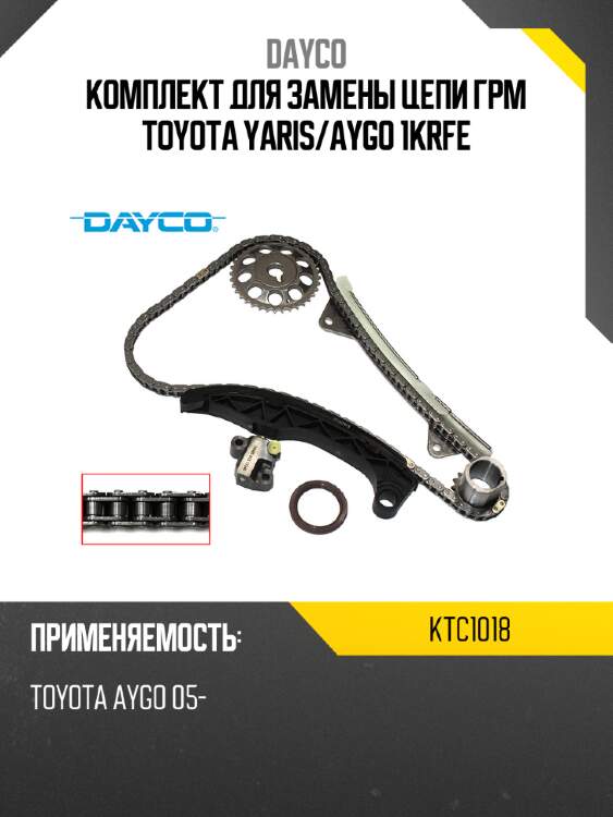 Комплект для замены цепи грм toyota yaris dayco ktc1018