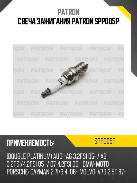 Свеча зажигания patron spp005p