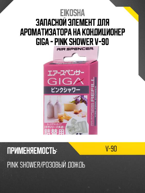 Запасной элемент для ароматизатора на кондиционер giga - pink shower v-90