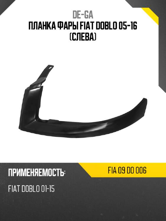 Планка фары fiat doblo 05-16 слева de-ga fia 09 do 006