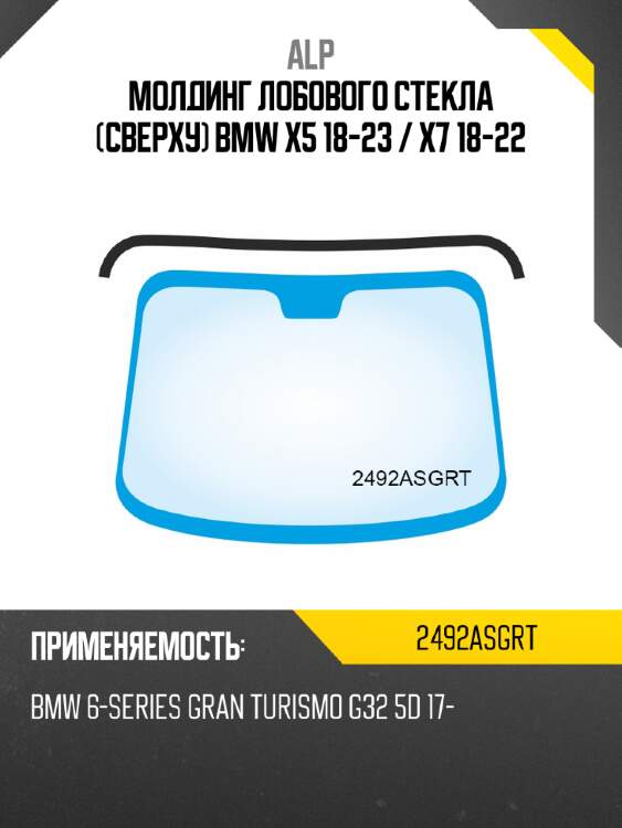 Alp молдинг лобового стекла сверху bmw x5 18-23  2492asgrt
