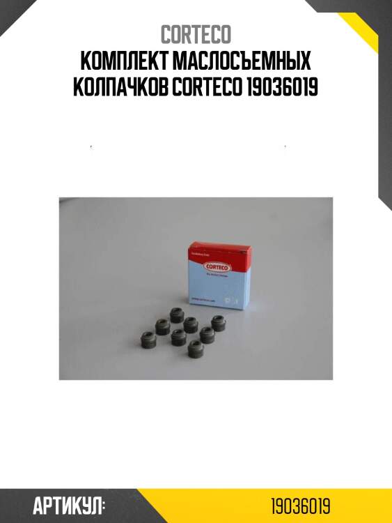 Комплект маслосъемных колпачков corteco 19036019