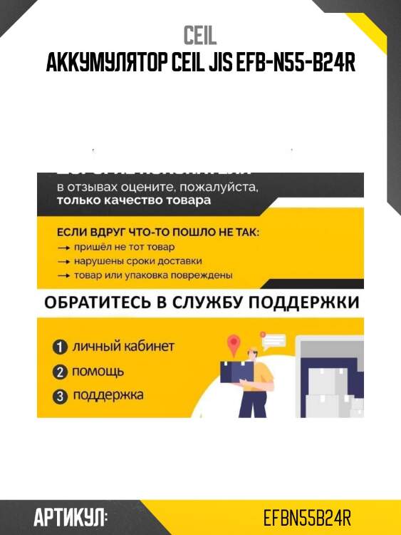 Аккумулятор ceil jis efb-n55-b24r