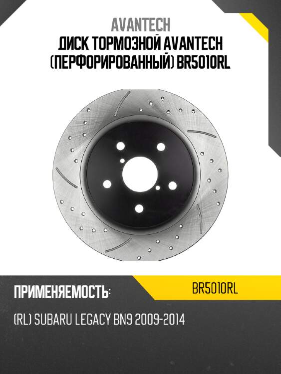 Диск тормозной avantech (перфорированный) br5010rl