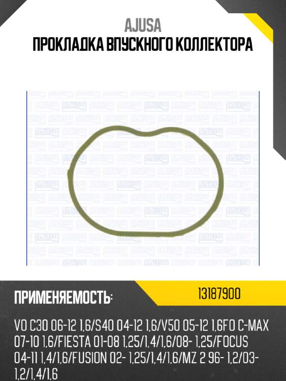 Прокладка впускного коллектора ajusa 13187900