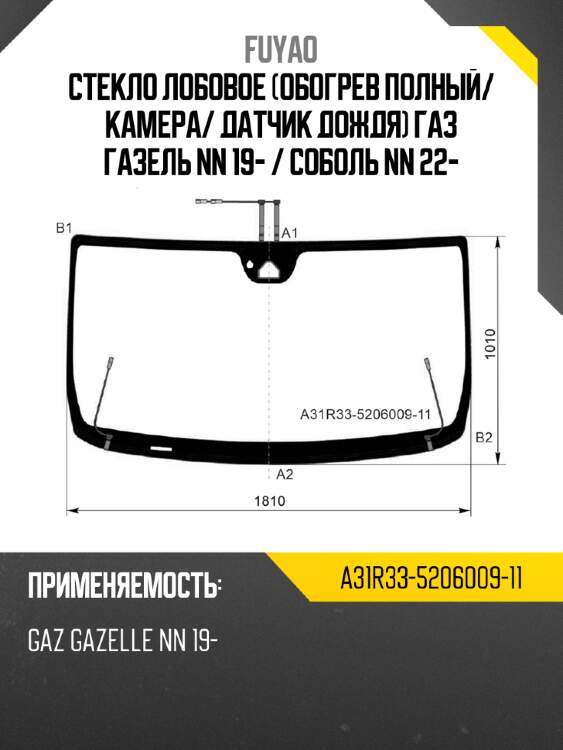 Стекло лобовое обогрев полный fuyao a31r33-5206009-11