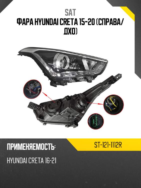Фара Hyundai Creta 15-20 Справа SAT ST-121-1112R